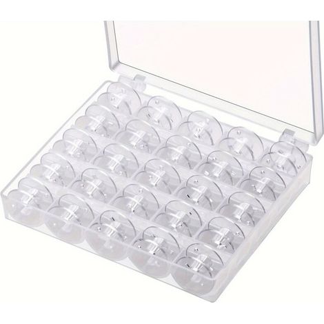 Canette Machine a Coudre,Bobines pour Machine à Coudre Canettes de Couture Universelle Bobine de Machine à Coudre en Plastique avec Boîte de Rangement (25 pièces Transparente) (1/4)
