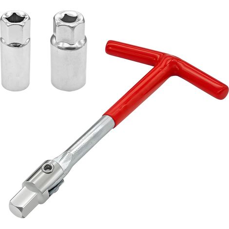 Ensemble de 3 Pièces Clé à Douille pour Bougie D'allumage, Clé à Douille en T pour Bougie, Clé à Douille en T en Acier Inoxydable pour Voiture Et Moto Bougie L'installation Et Le Démontage (1/5)