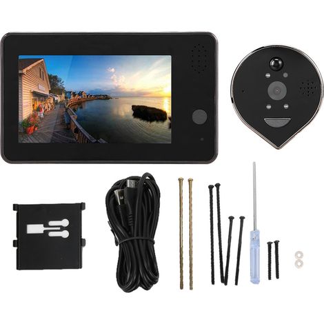 Visiophone intelligent WiFi avec détection infrarouge, écran mobile, application à distance pour porte (1/5)