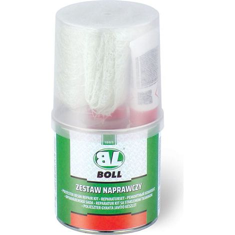 Kit di riparazione paraurti Boll 250 g, resina e tappetino in fibra di vetro