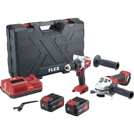 Perceuse-visseuse à percussion sans fil PD2G 18-ECFC + meuleuse d'angle sans fil L 125 18.0-EC (avec 2 batteries 5,0 Ah + chargeur + mallette de transport) 516198
