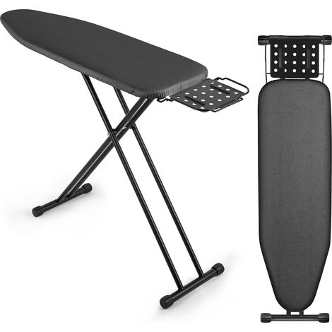 Planche à repasser pliable de luxe - Hauteur réglable de 65 à 95 cm - Convient à la plupart des centrales vapeur - Dimensions : 120 x 34 cm