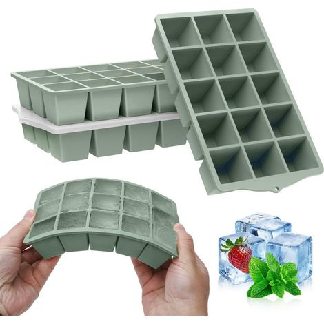 Eiswürfelform Silikon mit Deckel, 4er Set, BPA-frei, stapelbar (1/5)