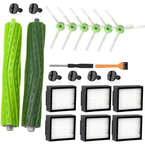 PièCes de Rechange pour Brosses IRobot Roomba Series E/I/J 6 Filtres Haute Performance 6 Brosses de Nettoyage des Bords (1/4)