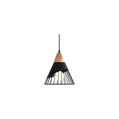 Kreative, nordisch inspirierte Pendelleuchte im Badminton-Stil, moderner Kronleuchter aus Massivholz mit LED-Beleuchtung, Deckenleuchte für Wohnzimmer, Esszimmer, Büro oder Nachttisch (schwarz) - Crez