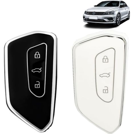 2pcs Coque De Clé De Voiture Compatible avec Cupra Born Formentor pour VW Volkswagen Golf 8 Mk8, Id3, Id4, GTI, GTE, Seat Leon Mk4, Tarraco, Ateca Et Skoda Octavia, en Silicone TPU, Cache Cle Voiture