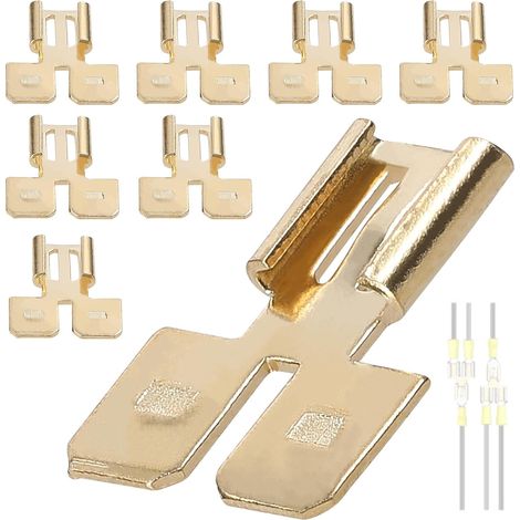 Terminaux de fil d'épissage rapide électrique, connecteurs de bêche à double bêche et adaptateur de borne de chaise à double bêche (8pcs) (1/5)