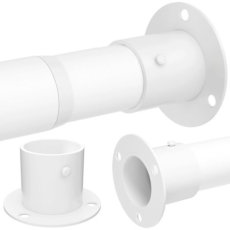 Porte-vêtements, Tringle extensible à fixer au mur pour penderie, chambre, fenêtres et douches, 45-68 CM/Diamètre 25 MM, Blanc (1/5)