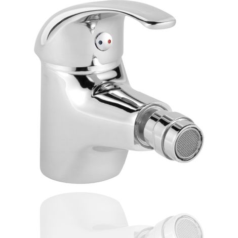 HOMSSY Monomando de Bidé 2 Aguas, Mezclador para Lavabo y Bidé, Diseño Cromado, Agua Caliente y Fría (1/5)