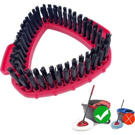 Tête de Brosse à récurer, tête de Brosse de Remplacement pour 1 réservoir, tête de Brosse Rigide Triangulaire, Compatible avec vileda Turbo (1/5)