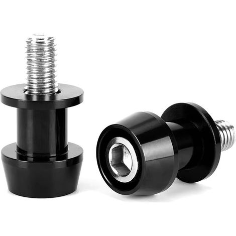 Soporte de montaje CNC de 8 mm de 2 piezas para motocicleta - Adaptadores de competición - Soporte de montaje, protector de basculante M8 para caballete trasero de motocicleta - Negro (1/5)