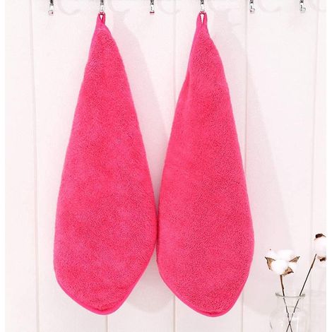 (25 X 30 Cm, Couleur Rose Essuie-mains Suspendus Essuie-mains En Molleton Microfibre Corail Pour Cuisine (1/5)
