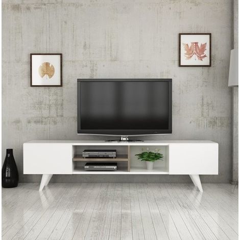 Meuble TV DORE 160 cm blanc (1/5)