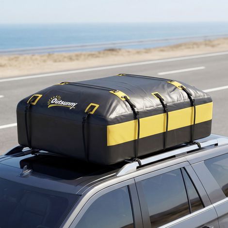 Galerie de toit étanche jaune 595 litres, pratique et facile à utiliser, design moderne (1/5)