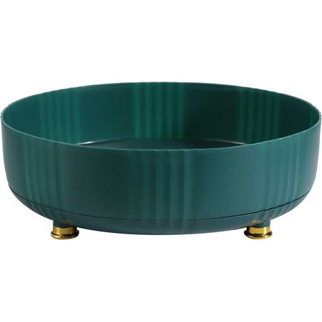 Plateau de rangement rotatif à 360° pour épices, étagère tournante pour maquillage et coiffeuse, vert (1/5)