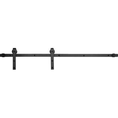 Kit de herrajes para puerta corredera de granero, capacidad de 150 kg, instalación rápida, tipo 3 (1/2)