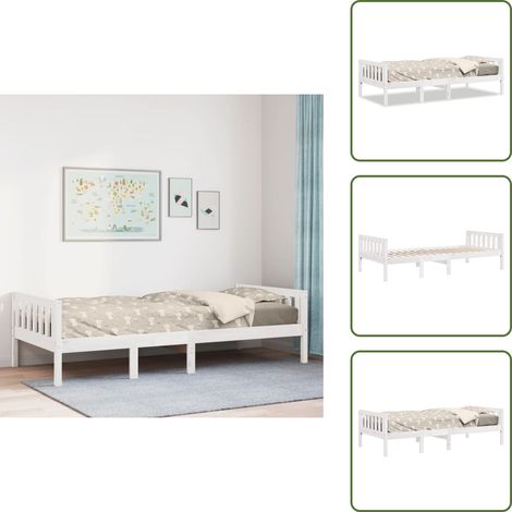 vidaXL Kinderbett ohne Matratze Weiß 90x190 cm Massivholz Kiefer