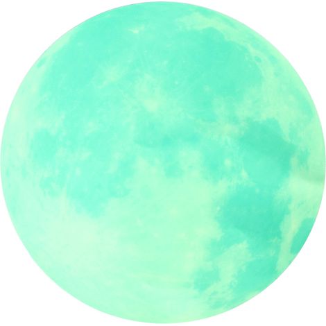 mural fluorescent décoratif autocollant motif lune cyan et (1/5)