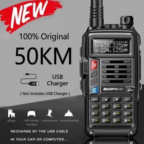 81f6f4 2021 NEU UV-S9 Leistungsstärkeres Walkie-Talkie-Funkgerät 10W 50 KM Reichweite Tragbar Für Schwarz Euro -X (1/4)