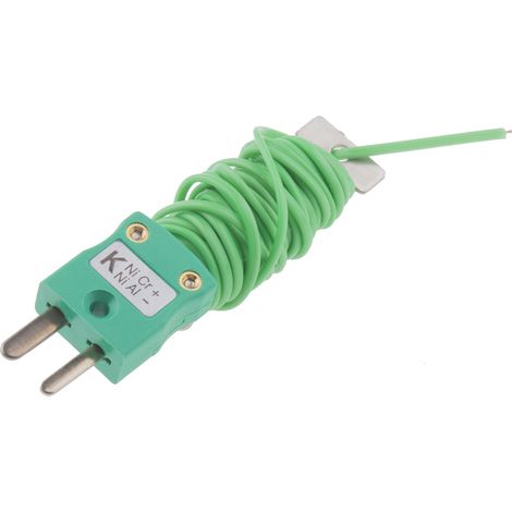 Thermocouple type K, L 2m, +220°C max à Fiche mâle miniature ( Prix pour 1 )
