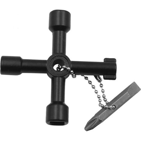 Tournevis manuel portable noir 4 en 1 - Tournevis multifonction avec embouts à douille, petit outil de réparation