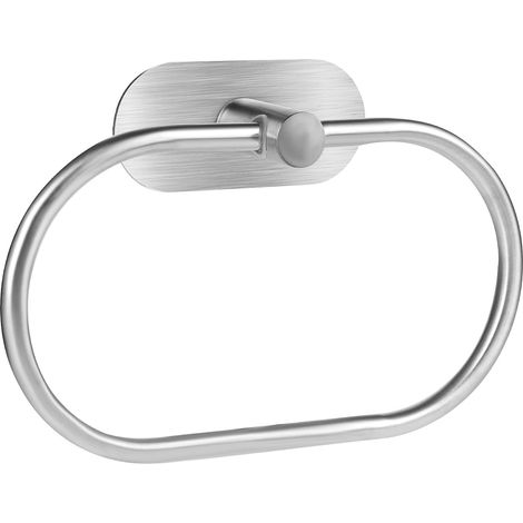 Anneau porte-serviettes en acier inoxydable 201, sans perçage. Dimensions : 20x11.5x4.3 cm. (1/5)