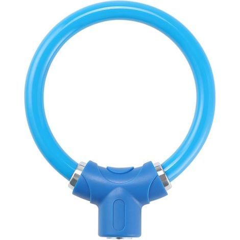 Lucchetto per bicicletta resistente, cavo in acciaio da 11 mm, lucchetto di sicurezza, pulsante senza chiave, per mountain bike, bici da strada, rivestimento in PVC portatile (anello di bloccaggio, ve (1/5)
