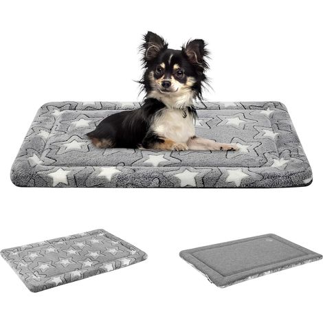 Tapis de cage pour chien – Tapis de niche réversible (frais et chaud), lavable en machine, confortable, motif étoiles pour chiens de petite, moyenne et grande taille, convient pour cage de (1/5)