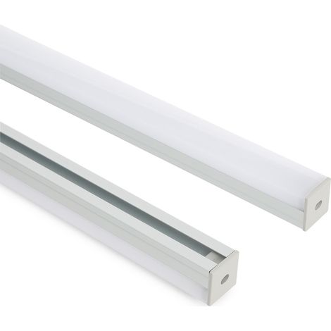 Perfil Aluminio Colgante 2m para Tira LED hasta 17 mm Aluminio 2 m Blanco traslúcido (1/5)