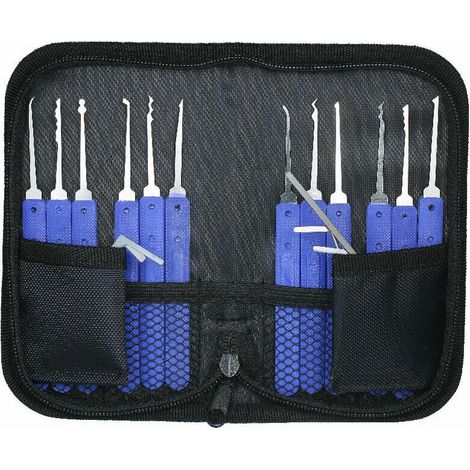 Kit De Crochetage - 17 Pièces En Acier Inoxydable - Pour Apprentissage Et Pratique Serrurerie - Sac De Rangement Noir Inclus - 1 Unité