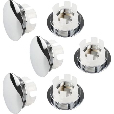 6 Pcs Bouchon Trop Plein Lavabo, Anneau De Débordement D’Évier, Trop Plein Lavabo, Cache Trou Lavabo, Pour Lavabo, Salle De Bain, Cuisine (1/4)