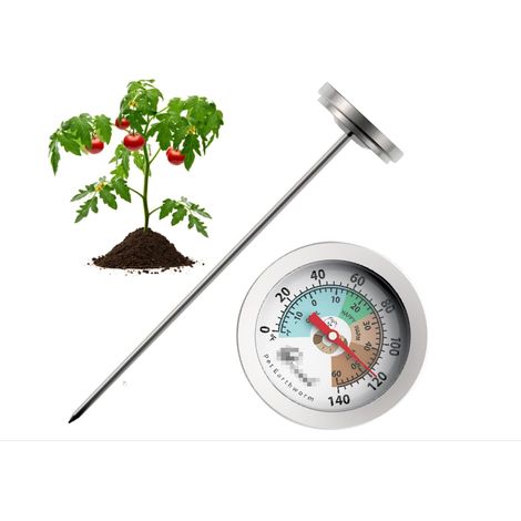 Thermomètre de sol pour le jardinage, thermomètre de sol de jardin 7 pouces Thermomètre de sol de jardin facile à lire, thermomètre d'extérieur, thermomètre de température du sol (1/5)