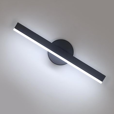 COMELY® 12W Moderne Wandleuchte, Kaltweiß 6500K, 300 Grad Drehung, Schwarze LED Innenwandlampe 38cm, für Wohnzimmer, Schlafzimmer, Flur [Energieklasse E] (1/5)