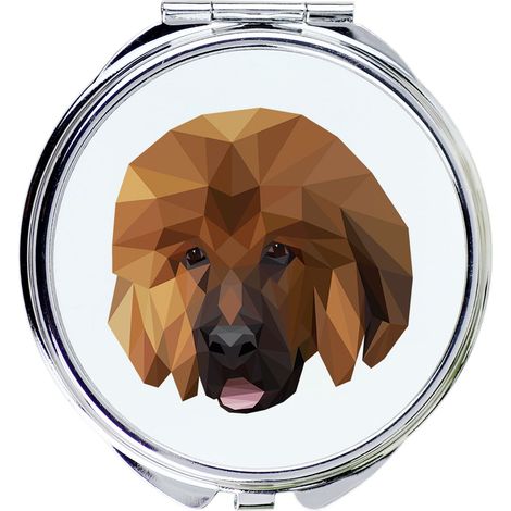 Mâtin tibétain, Chien tibétain - Miroir avec photo et inscription géométrique par Art-Dog (1/3)