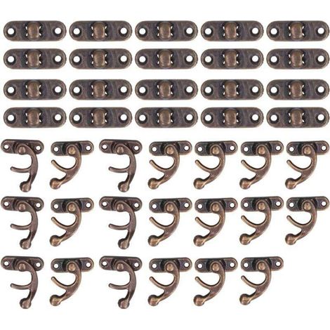 [NEVER USED] Antique aluminum alloy handle latches, 20 pieces, horn hook for jewelry luggage equipment.