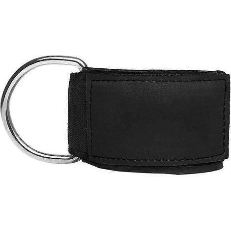Lot de 2 sangles de cheville (noires) pour musculation, idéales pour le sport, le fitness, l'exercice, la salle de sport, les tractions et les machines à câbles. (1/5)