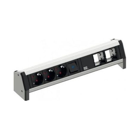 Bachmann Desk 1 Steckdosenleiste in Schwarz Aluminium