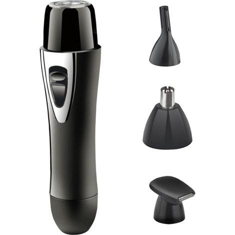 Appareil d'épilation du visage 4 en 1 pour femmes – Rasoir électrique rechargeable et indolore, étanche pour les sourcils, noir (1/5)