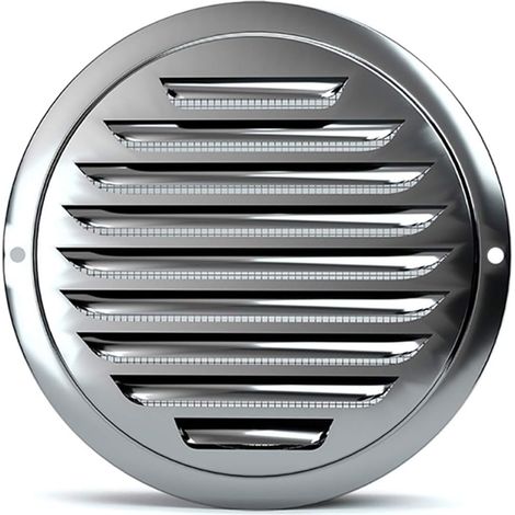 Conduit de ventilation en acier inoxydable, sortie d'air 100 mm, grille d'évacuation en métal avec maille de protection (4")