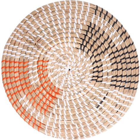 Décoration murale en panier tressé, belle et fabriquée à partir de matériaux naturels, une décoration DIY pratique. (1/5)