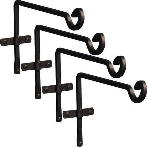 Metal Square Hanging Basket Brackets (29cm) Set of 4 (1/5)