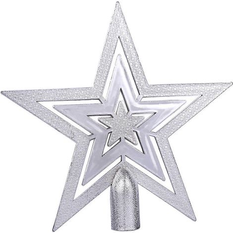 Étoile de Noël de 20 cm pour sapin (argentée)-Silver (1/2)