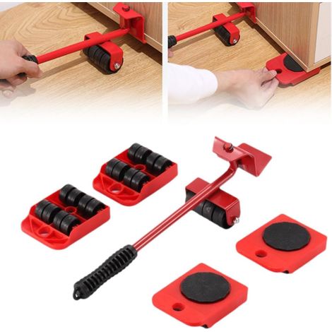 Furniture Mover - Furniture Lifter With 4 Wheels And Adjustable Height Bar - For Heavy Furniture Moving On Hard Floors - 100 Kg Capacity - 1 Unit (1/5)