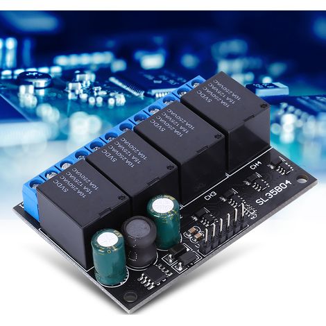 Module relais bistable autobloquant 4 canaux SL35B04 12 V avec interrupteur de commande de niveau bas (1/5)