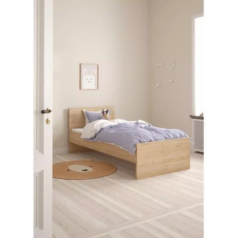 giroletto singolo rivestito in nobilitato "naia" effetto quercia 90x190 cm (1/4)