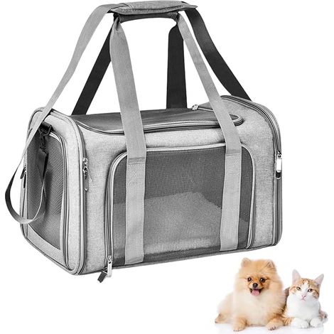 Cat Carrier, 40 x 25 x 25 cm, Small Folding Cat Carrier Bag, Shoulder Strap, Cat Carrier Box, Small Cat Carrier Box (1/5)