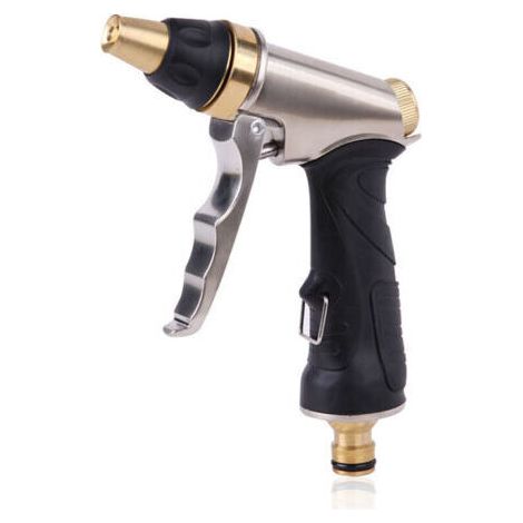 Pistolet d'arrosage- Pulvérisation puissante, haute pression et réglable - pour le lavage des voitures et des animaux domestiques, le nettoyage des jardins et des allées (1/4)