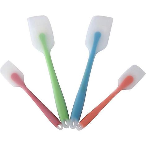 Ensemble de 4 couteaux à découper en silicone, spatule tout-en-un translucide en silicone pour mélanger la crème, racler le beurre et préparer des gâteaux. (1/4)