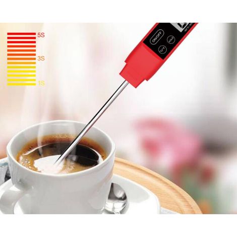 Thermomètre à sonde électronique à affichage numérique pour mesurer rapidement la température du thermomètre de gril, -50 ° C 300 ° C Rouge One Piece (1/2)