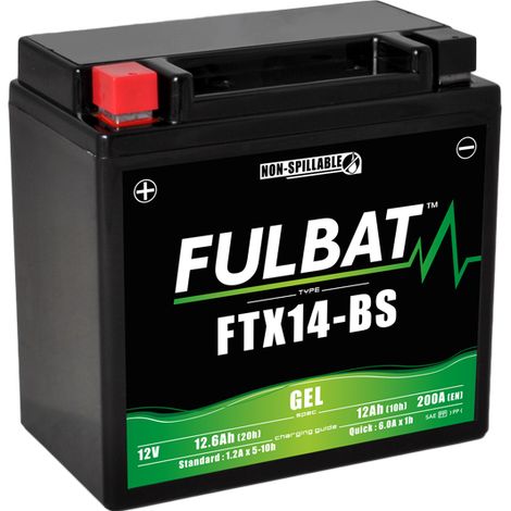 Fulbat – Batterie moto GEL 12V 12.6Ah – 100% étanche – Longue durée de vie – Adaptée par temps froid – Montage dans toutes les positions (1/4)